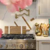 Inspire Me! Home Decor Wood Bowl With Gold Studded Details New