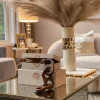 Inspire Me! Home Decor Wood Gold And White Tissue Box Cover Outlet