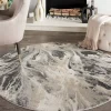 Inspire Me! Nourison Elegance Round Area Rug – Grey/Charcoal/Beige (3 Sizes) PILLOWS, RUGS, & THROWS Clearance