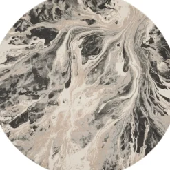 Inspire Me! Nourison Elegance Round Area Rug – Grey/Charcoal/Beige (3 Sizes) PILLOWS, RUGS, & THROWS Clearance