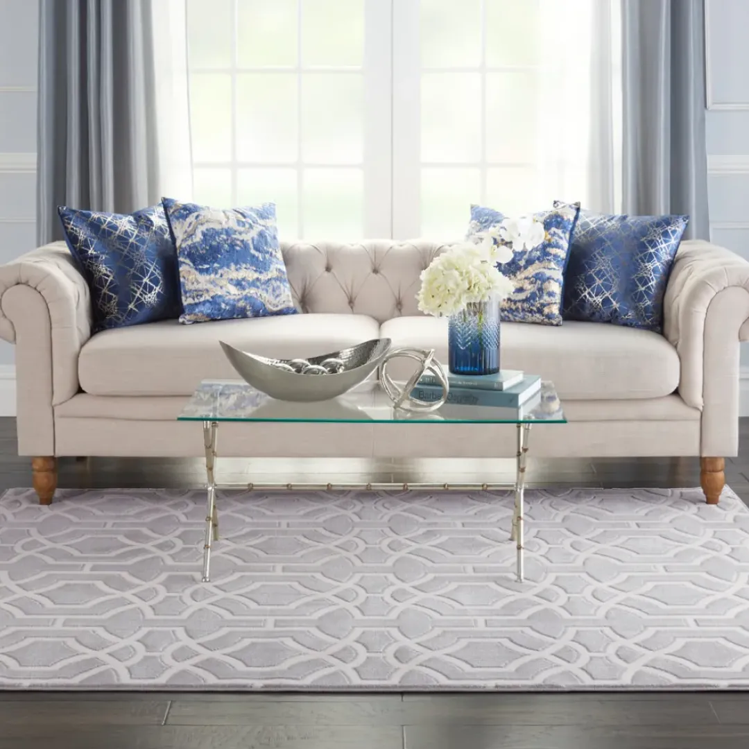 Inspire Me! Nourison Joli Area Rug – Grey/White (3 Sizes) PILLOWS, RUGS, & THROWS Hot