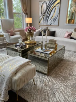 Inspire Me! Nourison Metallic Abstract Area Rug Style 1 – Grey/Mocha (4 Sizes) Outlet