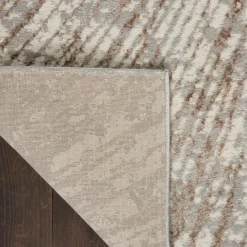 Inspire Me! Nourison Metallic Abstract Area Rug Style 1 – Grey/Mocha (4 Sizes) Outlet