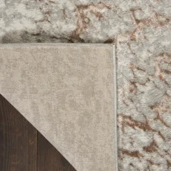 Inspire Me! Nourison Metallic Abstract Area Rug Style 2 – Grey/Mocha (4 Sizes) PILLOWS, RUGS, & THROWS Clearance